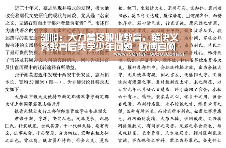 邵阳:大力普及职业教育,解决义务教育后失学少年问题-欧博官网(图4) 欧博官网